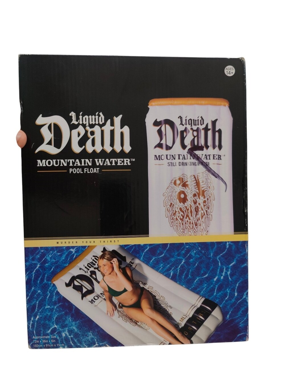 Liquid Death 6-Foot Mountain Water Pool Float